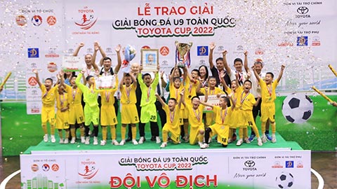 Thắng '5 sao' trước Thanh Hoá, SLNA  vô địch giải U9 QG 2022